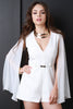 Wing Sleeves Belted Romper