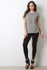 Distressed Round Neck Marled Tee