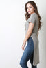 Distressed Wrap Marled Scoop Neck Tee