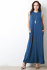 High Neck Sleeveless Shift Maxi Dress