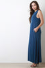 High Neck Sleeveless Shift Maxi Dress