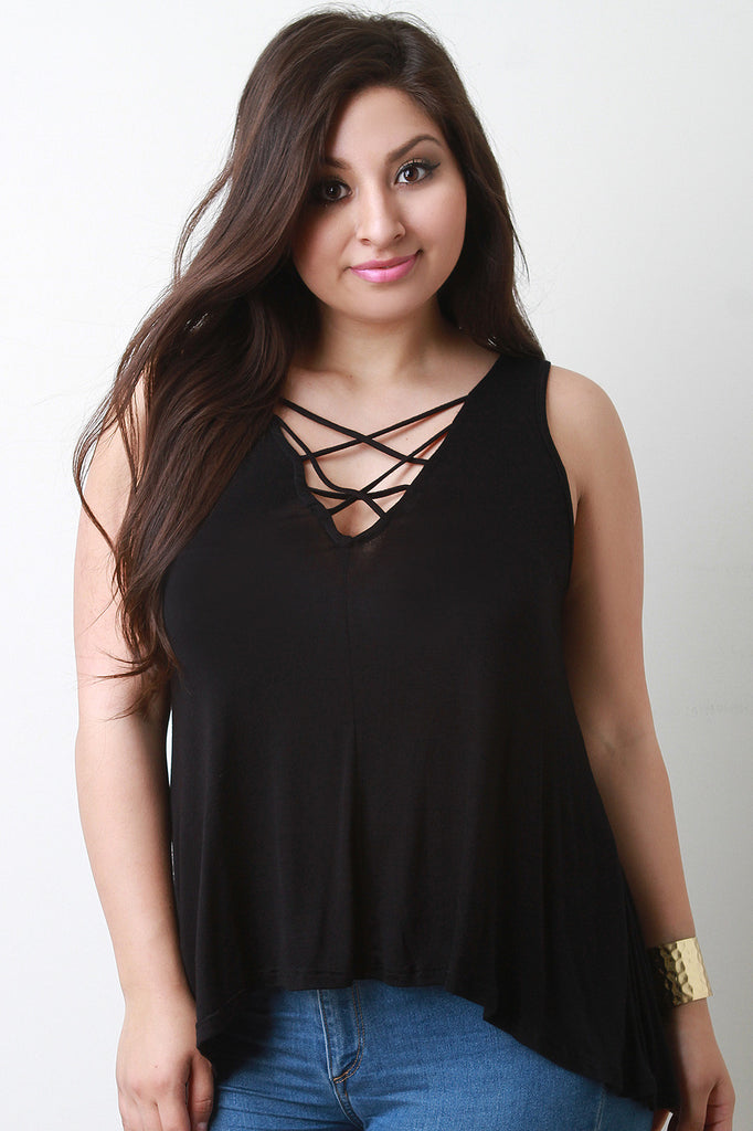 Deep V Crisscross Strappy Top