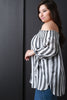 Off Shoulder Elasticized Stripes Longsleeve Top