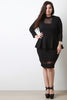 Mesh Contrast Peplum Dress