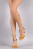 Shoe Republic LA Lace Up Gold Accent Stiletto Heel