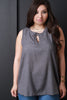 Keyhole Grommet Sleeveless Flowy Top