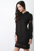 Hoodie Mesh Panel Sweater Dress