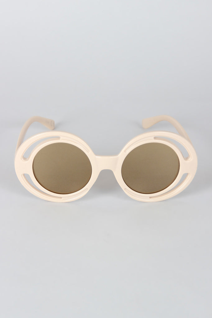 Bugs Eye Cutout Round Sunglasses