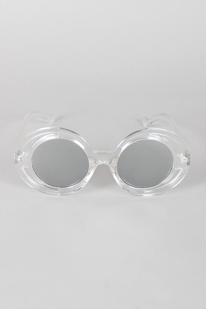 Bugs Eye Cutout Round Sunglasses