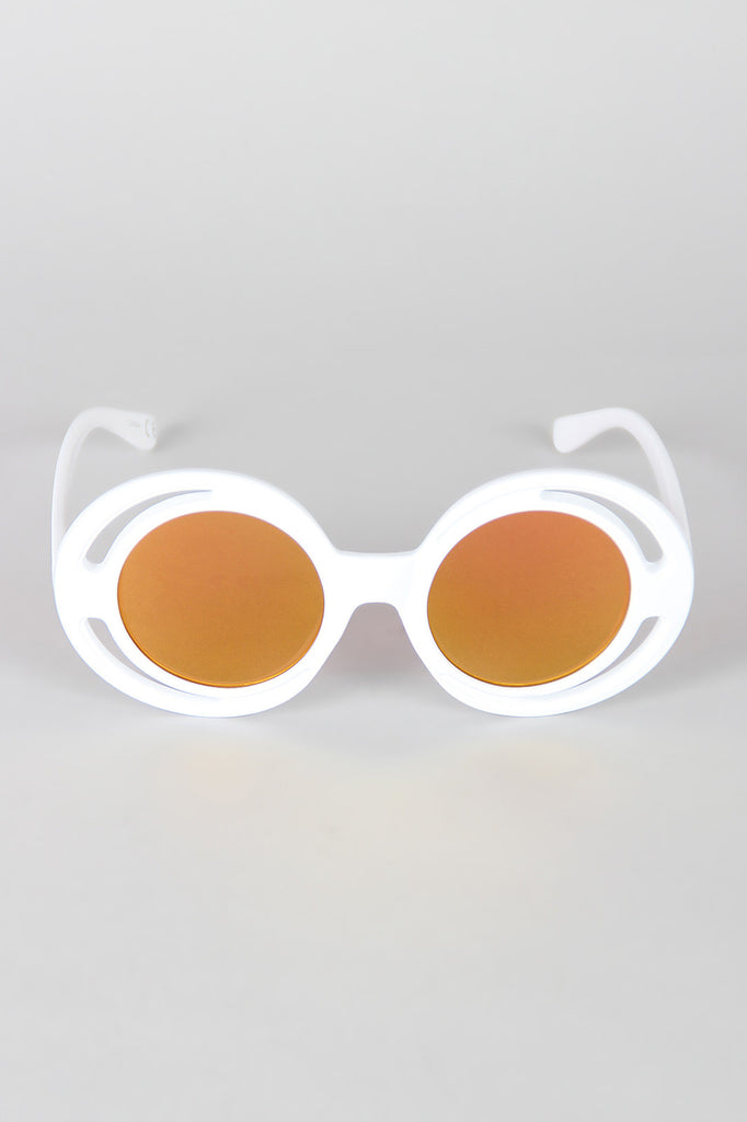 Bugs Eye Cutout Round Sunglasses