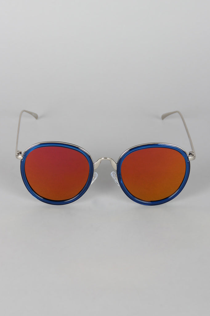 Pointy Bridge Plastic and Metal Sunglasses