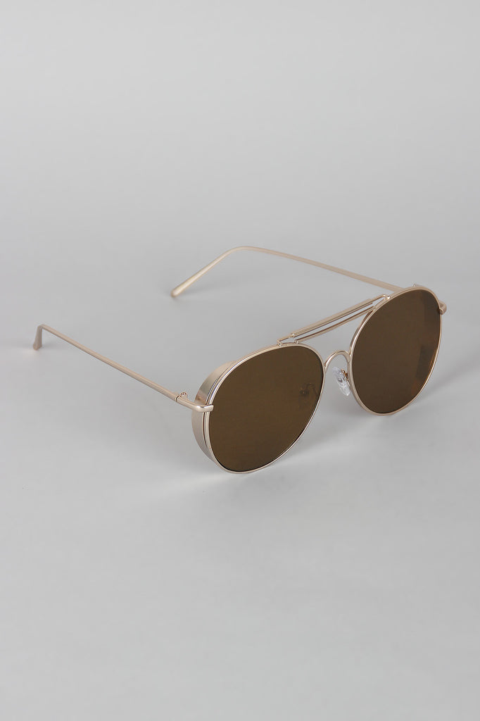 Straight Aviator Side Shield Sunglasses