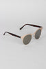 Semi-Rimless Metallic Round Sunglasses