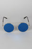 Metallic Trim Round Frame Clip-On Sunglasses