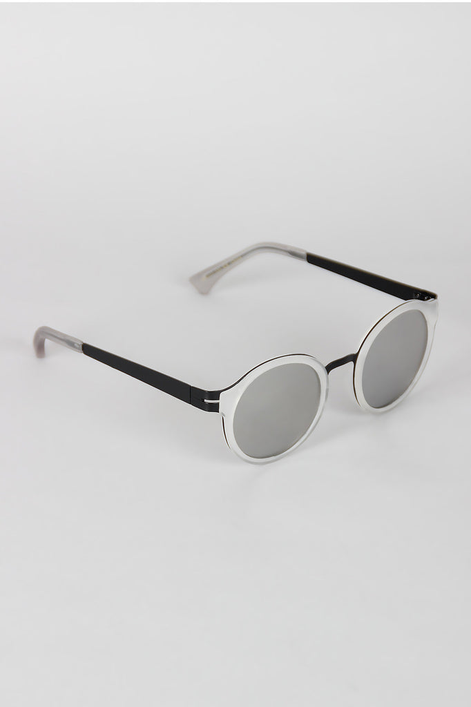 Retro Metal and Plastic Round Sunglasses