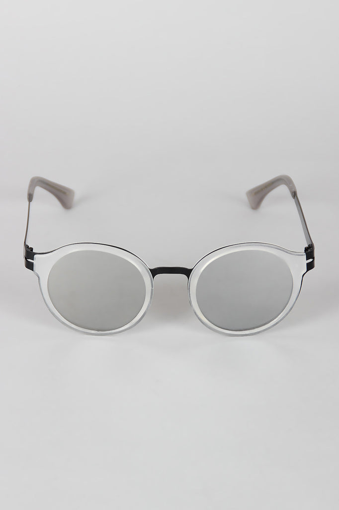 Retro Metal and Plastic Round Sunglasses