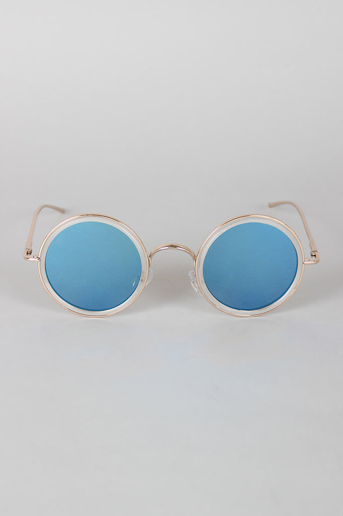 Vintage Metallic Round Sunglasses