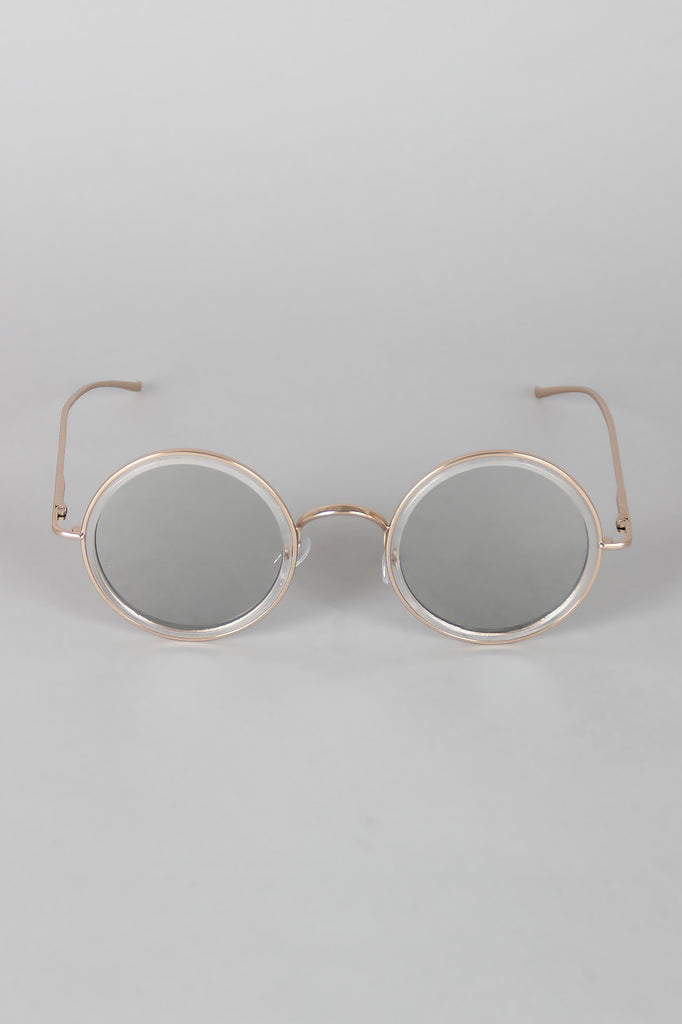 Vintage Metallic Round Sunglasses