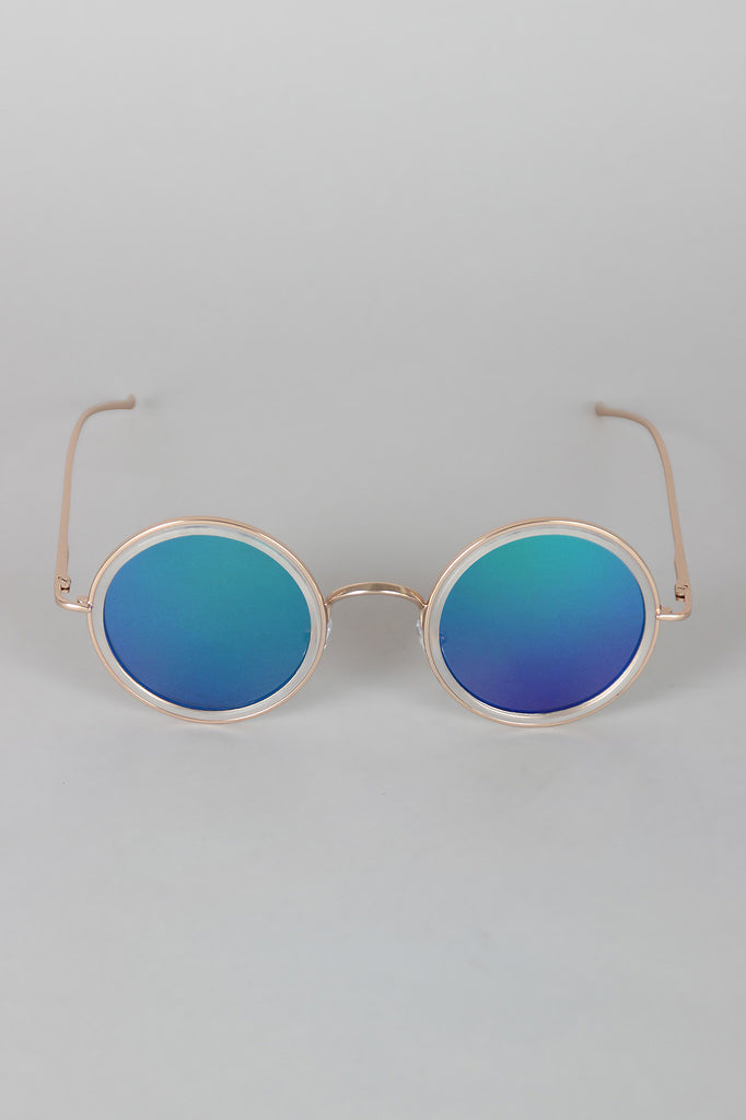 Vintage Metallic Round Sunglasses