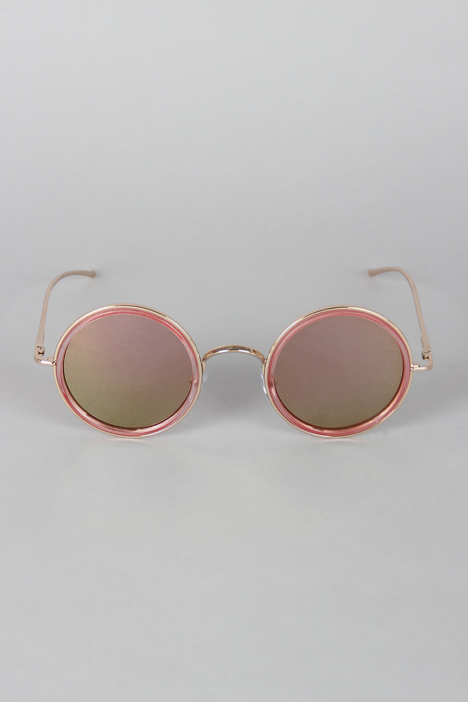 Vintage Metallic Round Sunglasses