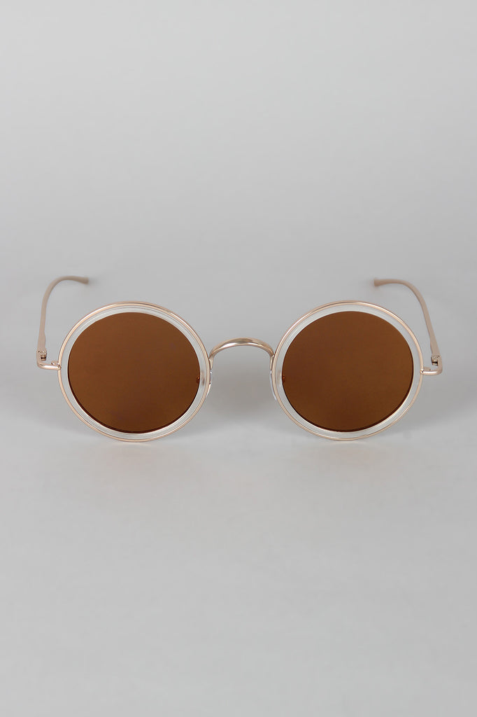 Vintage Metallic Round Sunglasses