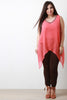 Woven Beaded Round Neck Asymmetrical Top