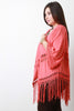 Solid Macrame Knit Fringe Kimono