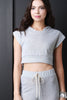 Heathered Hooded Crop Top