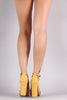 Vegan Suede Open Toe Chunky Heel