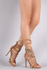 Strappy Cage Lace Up Open Toe Heel