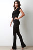 Ribbed Knit Self Tie Keyhole Jumpsuit