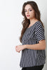 Vertical Stripe Surplice Back Top