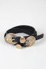 Round Etched Double Buckle Belt