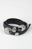 Round Etched Double Buckle Belt