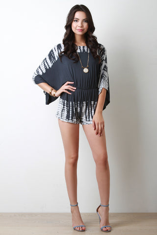 Dolman Sleeve Tie Dye Romper