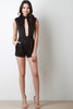 Front Keyhole Cutout Mock Neck Sleeveless Romper