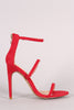 Liliana Suede Triple Straps Single Sole Heel