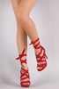 Wild Diva Lounge Open Toe Stiletto Wrap Heel