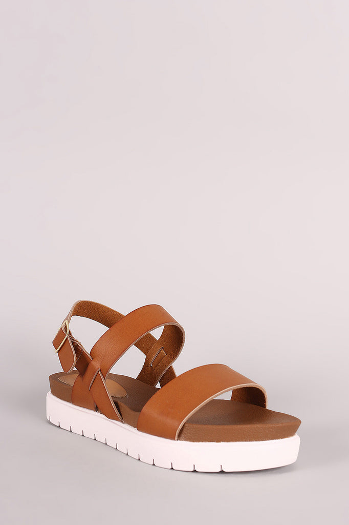 Bamboo Double Band Lug Sole Flatform Sandal