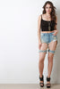 Light Wash Cutout Denim Shorts