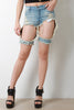 Light Wash Cutout Denim Shorts