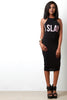 I Slay Graphic Print Sleeveless Midi Dress