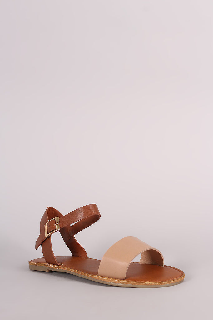 Open Toe Ankle Strap Flat Sandal