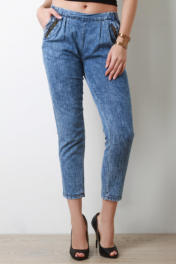 Vintage Wash Cropped Jogger Pant