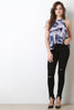 Mock Neck Sleeveless Tie Dye Top