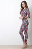 Geo Multi Color Zip Up Jumpsuit