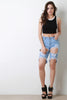 Distress Hole Bermuda Denim Shorts