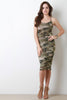 Camouflage Crisscross Back Midi Dress