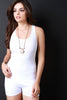 Solid Sleeveless Racerback Romper