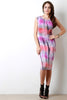 Tie Dye Keyhole Back Midi Dress